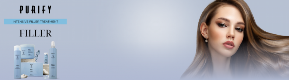 FILLER - produktu līnija matu piepildīšanai un atjaunošanai (procedūrām) ar hialuronskābi un keratīnu.